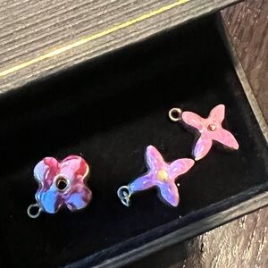 Authentic loose Louis Vuitton pink flower charms from vintage necklace.